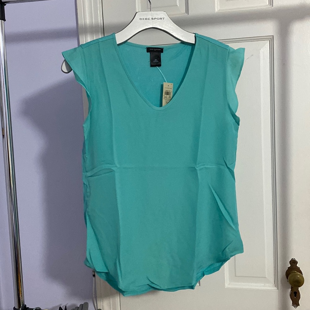 ANN TAYLOR TEAL BLOUSE